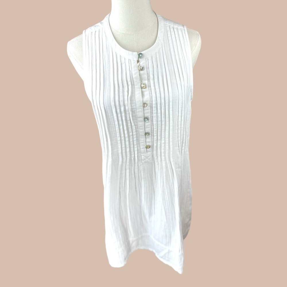 Quince NWOT SZ XSM white flax linen cotton swing dress‎ mini - Picture 5 of 16